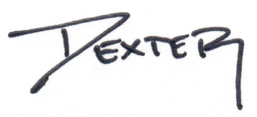 Adam Dexter’s handwritten signature: “Dexter”